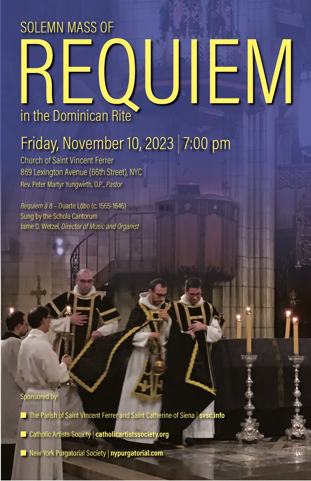 Annual Requiem Mass November 10 Catholic Artists Society